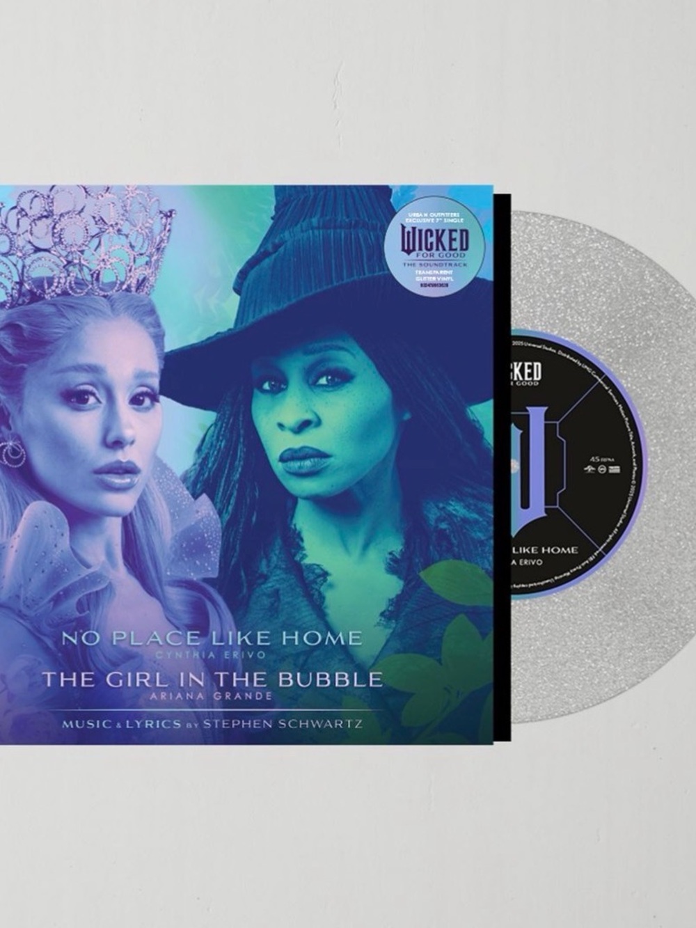 Wicked For Good Soundtrack Vinyl - Teal & Purple Cover 7” new